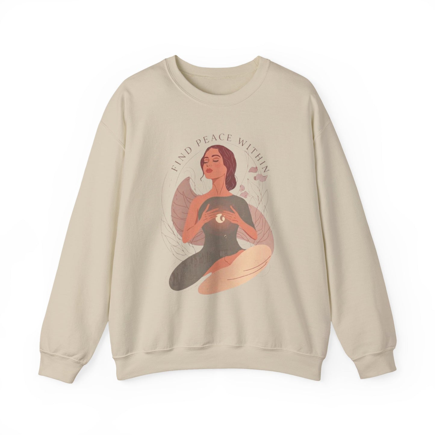 Find Peace Within – Mindfulness Crewneck Sweatshirt | Calm & Self-Care Apparel